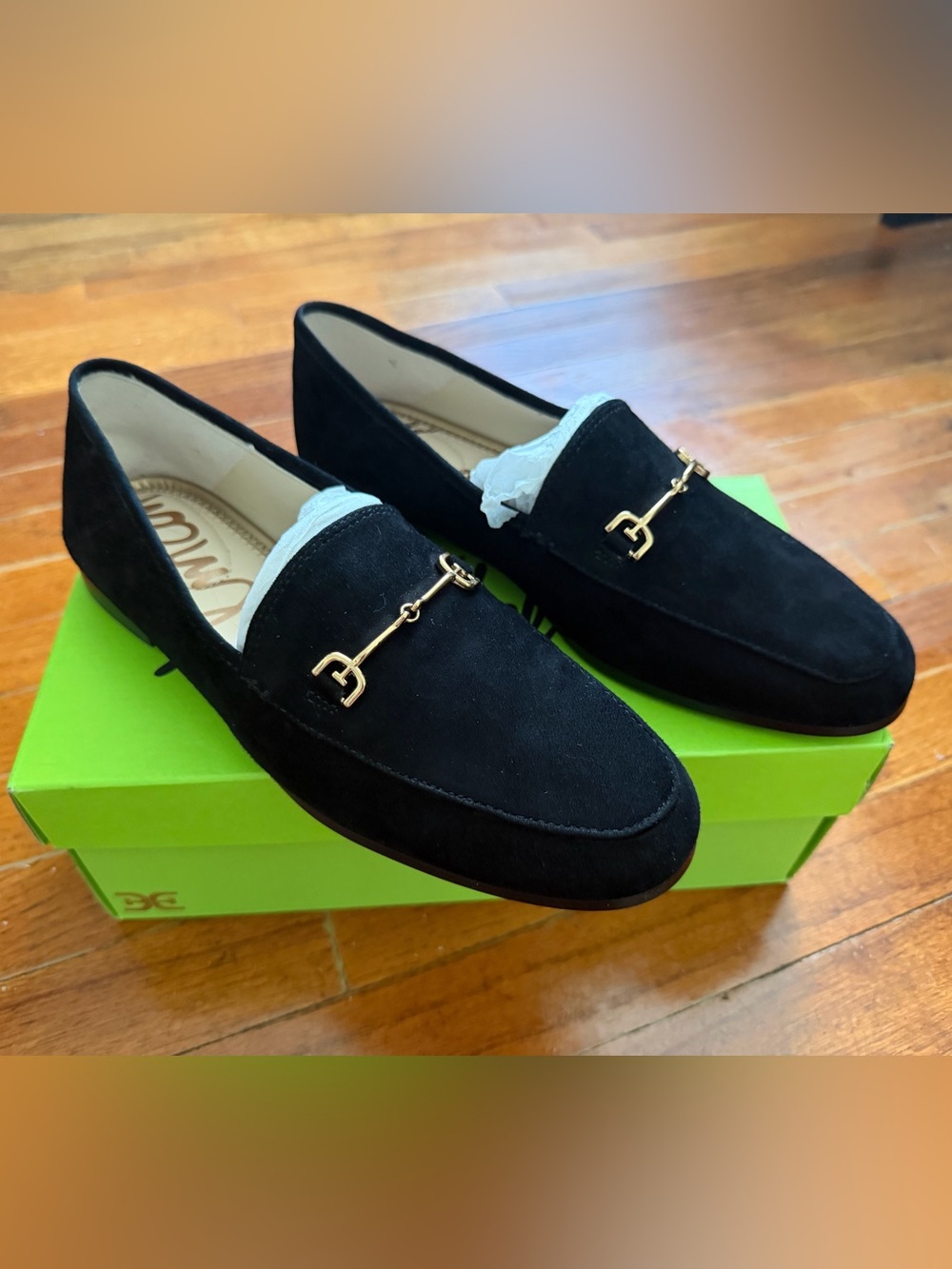 NWOT Sam Edelman Loraine Bit Loafer Black Suede Size 6.5